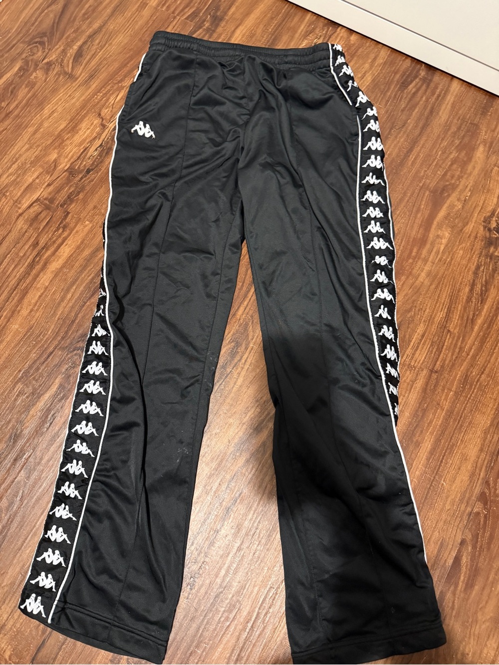 Kappa Black Logo-Trim Track Pants